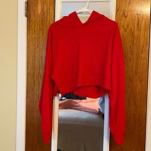 Alo Crop Ribbed Hoodie